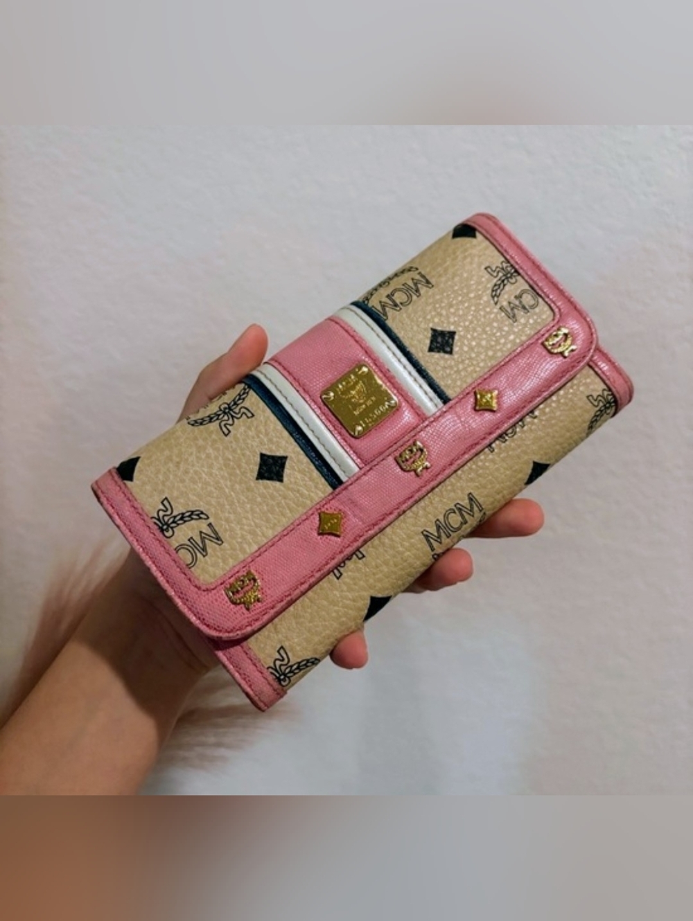 MCM Wallet Pink Studded